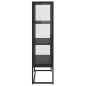 vidaXL Highboard Schwarz 80x35x135 cm Stahl und Gehärtetes Glas vidaXL Highboard Schwarz 80x35x135 cm Stahl und Gehärtetes Glas