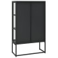 vidaXL Highboard Schwarz 80x35x135 cm Stahl und Gehärtetes Glas vidaXL Highboard Schwarz 80x35x135 cm Stahl und Gehärtetes Glas