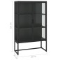 vidaXL Highboard Schwarz 80x35x135 cm Stahl und Gehärtetes Glas vidaXL Highboard Schwarz 80x35x135 cm Stahl und Gehärtetes Glas