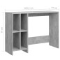 vidaXL Computertisch Betongrau 102,5x35x75 cm Holzwerkstoff vidaXL Computertisch Betongrau 102,5x35x75 cm Holzwerkstoff