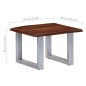 vidaXL Couchtisch mit Naturkanten 60 x 60 x 40 cm Massivholz Akazie vidaXL Couchtisch mit Naturkanten 60 x 60 x 40 cm Massivholz Akazie