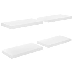vidaXL Schwebende Wandregale 4 Stk. Hochglanz-Weiß 50x23x3,8cm MDF 