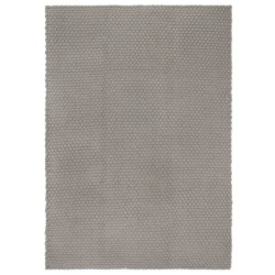 vidaXL Teppich Rechteckig Grau 180x250 cm Baumwolle