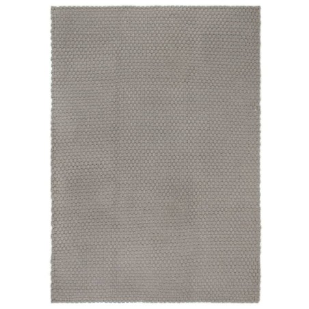 vidaXL Teppich Rechteckig Grau 180x250 cm Baumwolle