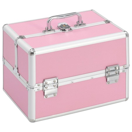 vidaXL Kosmetikkoffer 22x30x21 cm Rosa Aluminium 
