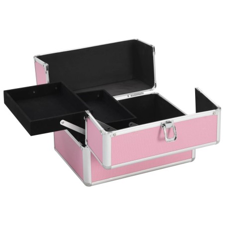 vidaXL Kosmetikkoffer 22x30x21 cm Rosa Aluminium 