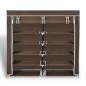 vidaXL Stoff Schuhschrank mit Abdeckung 115 x 28 x 110 cm Braun vidaXL Stoff Schuhschrank mit Abdeckung 115 x 28 x 110 cm Braun