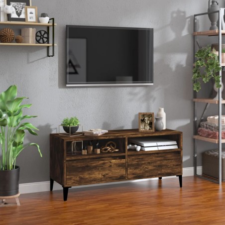vidaXL TV-Schrank Räuchereiche 100x34,5x44,5 cm Holzwerkstoff