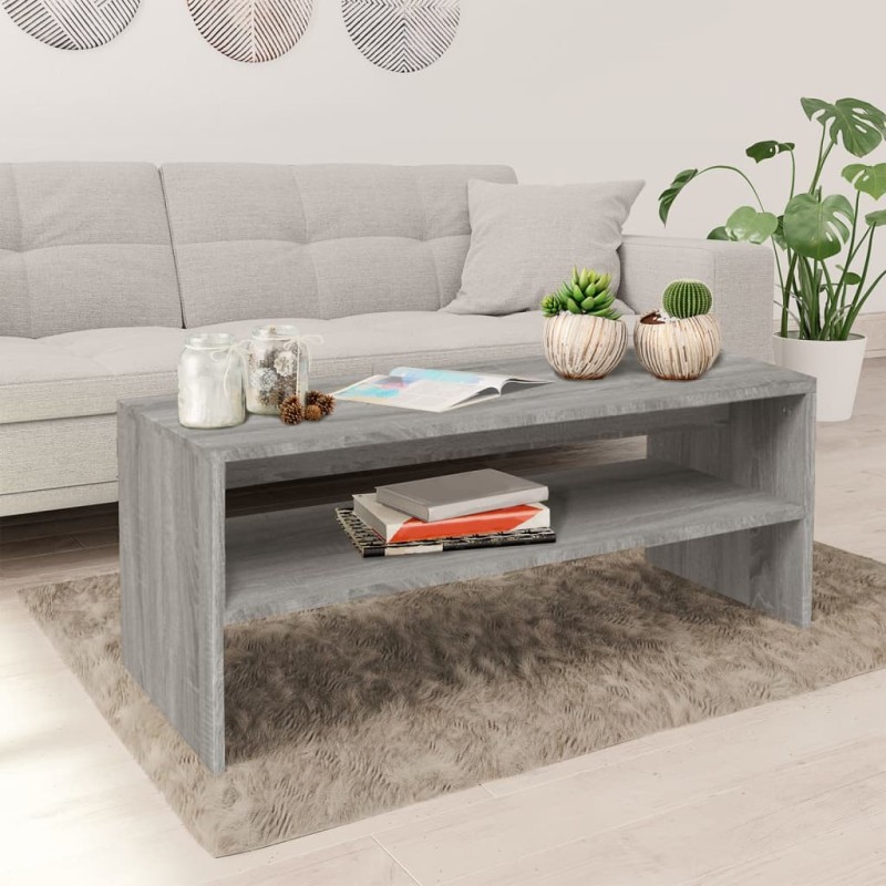 vidaXL Couchtisch Grau Sonoma 100x40x40 cm Holzwerkstoff vidaXL Couchtisch Grau Sonoma 100x40x40 cm Holzwerkstoff