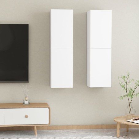 vidaXL TV-Schränke 2 Stk. Weiß 30,5x30x110 cm Holzwerkstoff