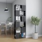vidaXL Bücherregal Raumteiler Hochglanz-Grau 60x24x186 cm vidaXL Bücherregal Raumteiler Hochglanz-Grau 60x24x186 cm