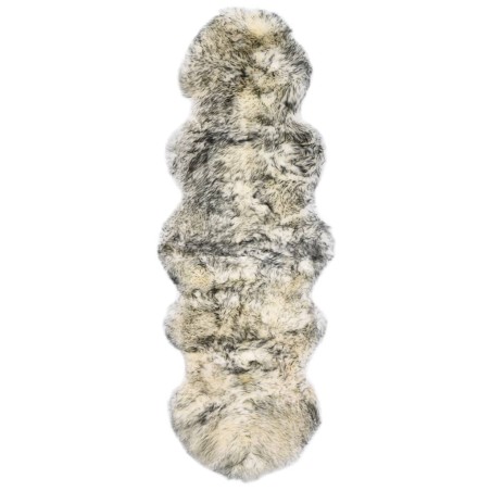 vidaXL Schaffell-Teppich 60×180 cm Dunkelgrau Mélange