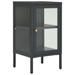 vidaXL Sideboard Anthrazit 38x35x70 cm Stahl und Glas