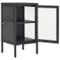 vidaXL Sideboard Anthrazit 38x35x70 cm Stahl und Glas vidaXL Sideboard Anthrazit 38x35x70 cm Stahl und Glas