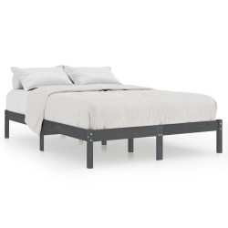 vidaXL Massivholzbett Grau 150x200 cm