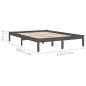 vidaXL Massivholzbett Grau 150x200 cm vidaXL Massivholzbett Grau 150x200 cm