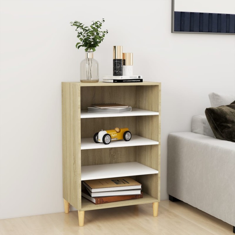 vidaXL Sideboard Weiß Sonoma-Eiche 57x35x90 cm Holzwerkstoff vidaXL Sideboard Weiß Sonoma-Eiche 57x35x90 cm Holzwerkstoff