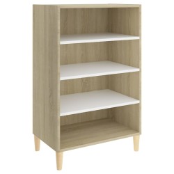 vidaXL Sideboard Weiß Sonoma-Eiche 57x35x90 cm Holzwerkstoff