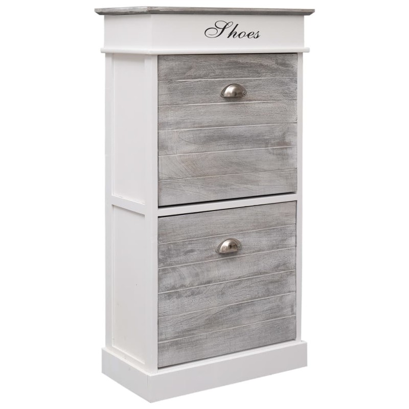 vidaXL Schuhschrank Grau 50 x 28 x 98 cm Paulownia Holz vidaXL Schuhschrank Grau 50 x 28 x 98 cm Paulownia Holz