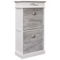 vidaXL Schuhschrank Grau 50 x 28 x 98 cm Paulownia Holz vidaXL Schuhschrank Grau 50 x 28 x 98 cm Paulownia Holz