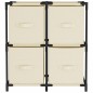 vidaXL Kommode mit 4 Körben aus Stoff Creme 63×30×71 cm Stahl vidaXL Kommode mit 4 Körben aus Stoff Creme 63×30×71 cm Stahl