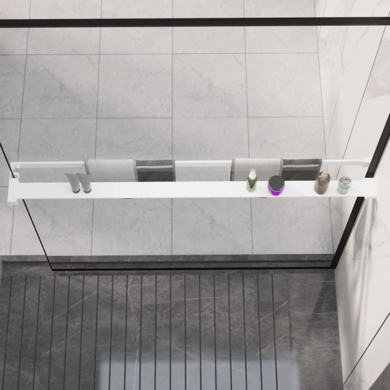 vidaXL Duschablage für Begehbare Dusche Weiß 115 cm Aluminium vidaXL Duschablage für Begehbare Dusche Weiß 115 cm Aluminium