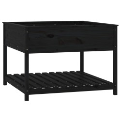 vidaXL Pflanzkübel mit Ablage Schwarz 111,5x111,5x81 cm Kiefernholz