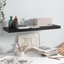 vidaXL Schwebendes Wandregal Hochglanz-Schwarz 80x23,5x3,8 cm MDF  