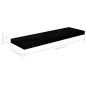 vidaXL Schwebendes Wandregal Hochglanz-Schwarz 80x23,5x3,8 cm MDF vidaXL Schwebendes Wandregal Hochglanz-Schwarz 80x23,5x3,8 cm MDF