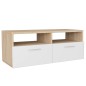 vidaXL 2 Stk. TV-Schränke Holzwerkstoff 95x35x36 cm Eiche und Weiß vidaXL 2 Stk. TV-Schränke Holzwerkstoff 95x35x36 cm Eiche und Weiß