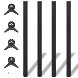 4 höhenverstellbare Tischbeine Schwarz 1100 mm
