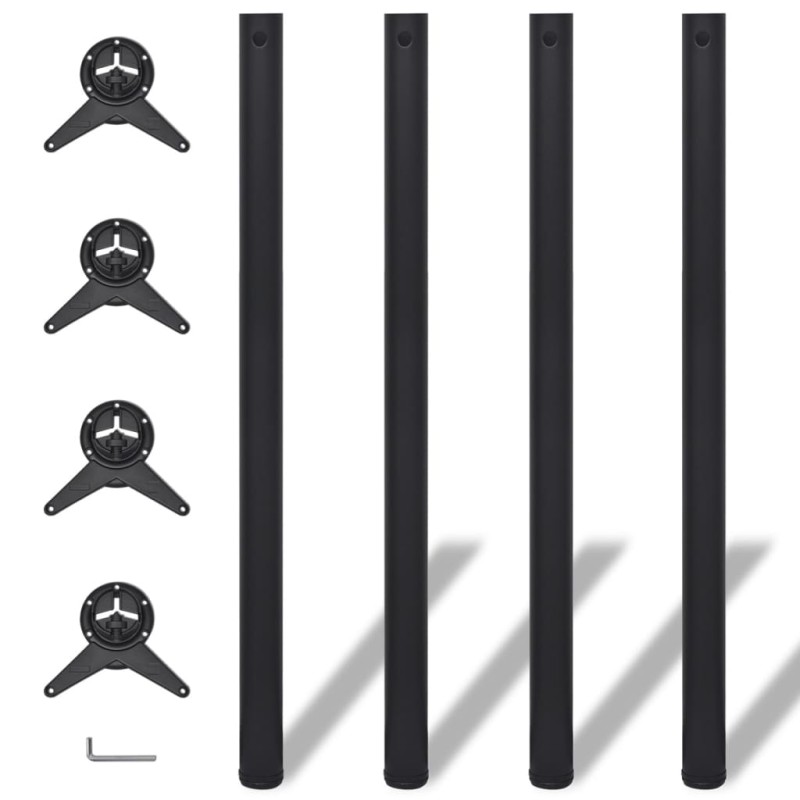 4 höhenverstellbare Tischbeine Schwarz 1100 mm 4 höhenverstellbare Tischbeine Schwarz 1100 mm
