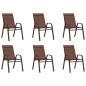 vidaXL Stapelbare Gartenstühle 6 Stk. Braun Textilene vidaXL Stapelbare Gartenstühle 6 Stk. Braun Textilene