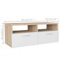 vidaXL 2 Stk. TV-Schränke Holzwerkstoff 95x35x36 cm Eiche und Weiß vidaXL 2 Stk. TV-Schränke Holzwerkstoff 95x35x36 cm Eiche und Weiß