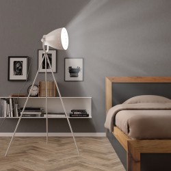 vidaXL Standleuchte Metall Weiß E27 