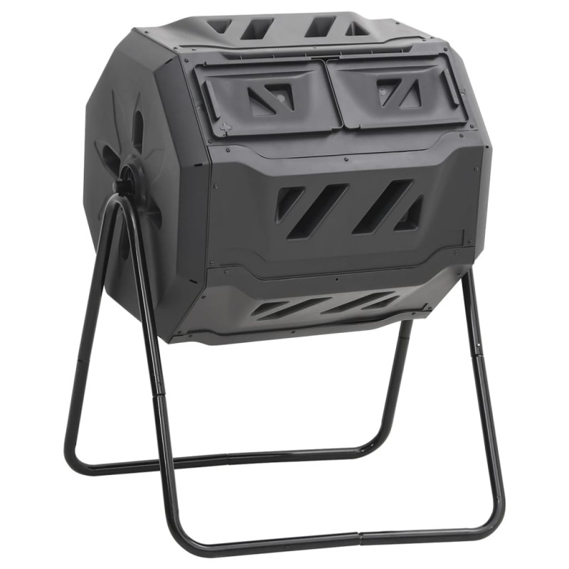 vidaXL Gartenkomposter Schwarz 73x64x95 cm 160 L vidaXL Gartenkomposter Schwarz 73x64x95 cm 160 L