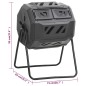 vidaXL Gartenkomposter Schwarz 73x64x95 cm 160 L vidaXL Gartenkomposter Schwarz 73x64x95 cm 160 L