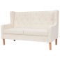 3-tlg. Sofa-Set Stoff Cremeweiß 3-tlg. Sofa-Set Stoff Cremeweiß
