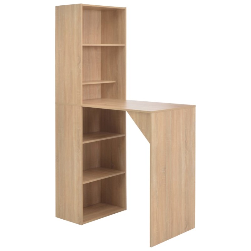 vidaXL Bartisch mit Schrank Eichenoptik 115x59x200 cm vidaXL Bartisch mit Schrank Eichenoptik 115x59x200 cm