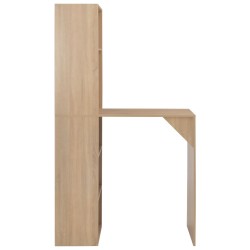vidaXL Bartisch mit Schrank Eichenoptik 115x59x200 cm
