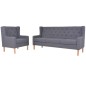 2-tlg. Sofa-Set Stoff Grau 2-tlg. Sofa-Set Stoff Grau