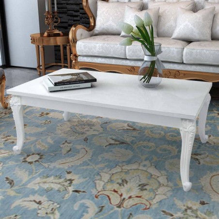 vidaXL Couchtisch 115×65×42 cm Hochglanz-Weiß