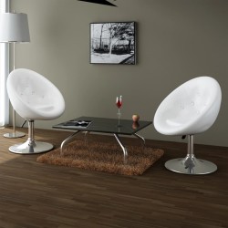 vidaXL Barhocker 2 Stk. Weiß Kunstleder 