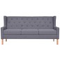 2-tlg. Sofa-Set Stoff Grau 2-tlg. Sofa-Set Stoff Grau