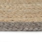 vidaXL Teppich Handgefertigt Jute mit Grauem Rand 90 cm vidaXL Teppich Handgefertigt Jute mit Grauem Rand 90 cm