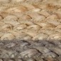 vidaXL Teppich Handgefertigt Jute mit Grauem Rand 90 cm vidaXL Teppich Handgefertigt Jute mit Grauem Rand 90 cm