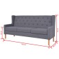 2-tlg. Sofa-Set Stoff Grau 2-tlg. Sofa-Set Stoff Grau