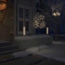 vidaXL Weihnachtsbaum 220 LEDs Warmweißes Licht Kirschblüten 220 cm