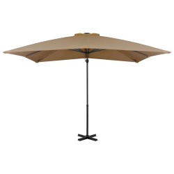vidaXL Ampelschirm mit Aluminium-Mast Taupe 250 x 250 cm 