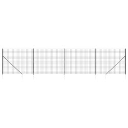 vidaXL Maschendrahtzaun mit Bodenhülsen Anthrazit 1,6x10 m